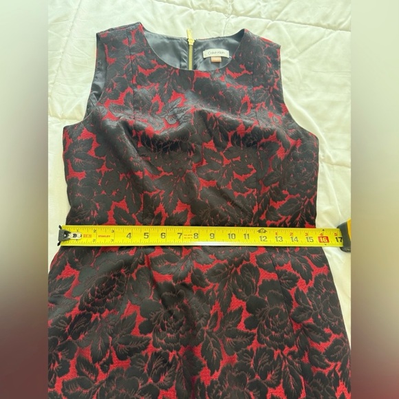 Calvin Klein Black and Red Floral Midi Dress - Picture 5 of 6
